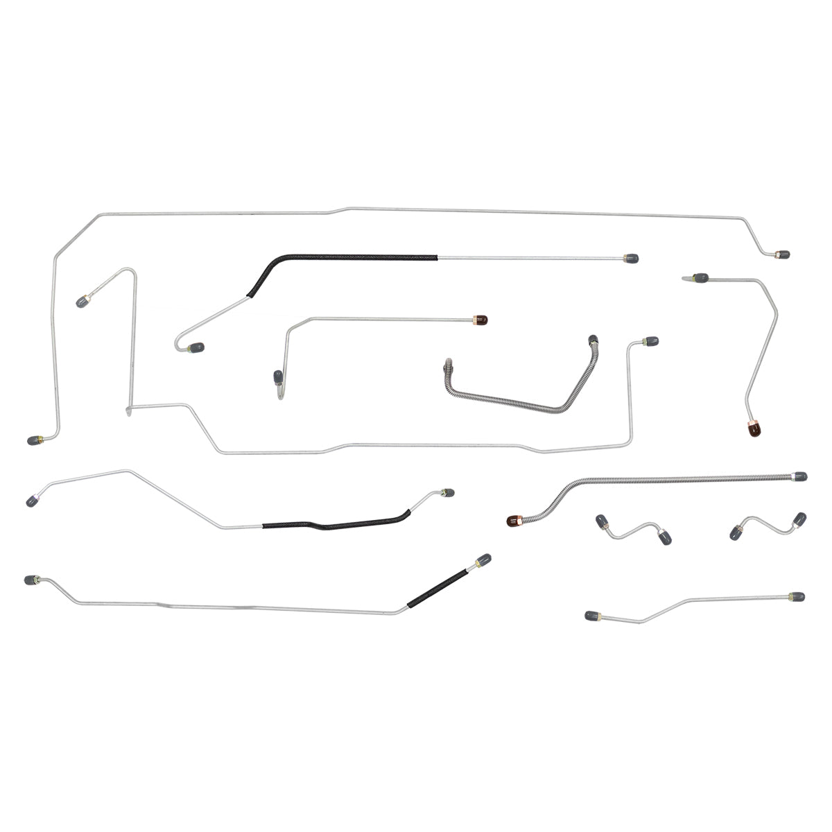 1967-71 Jeep CJ-5 Standard Drum Complete Brake Line Kit 11pc, Stainless
