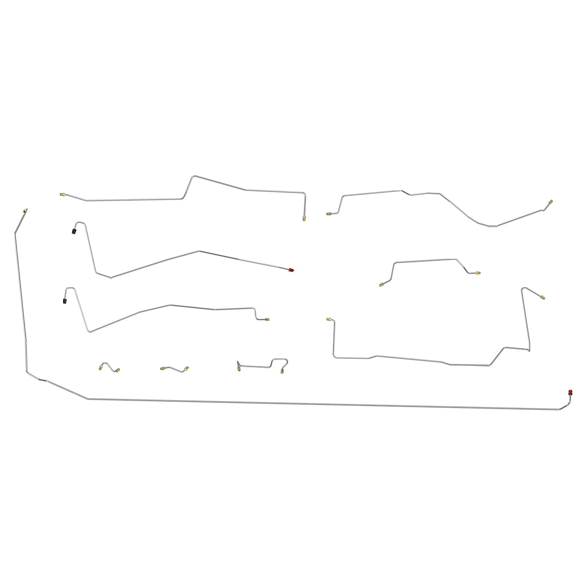 1968 Jeep Willys Jeepster Commando Power Brake Line Kit 10pc, Stainless
