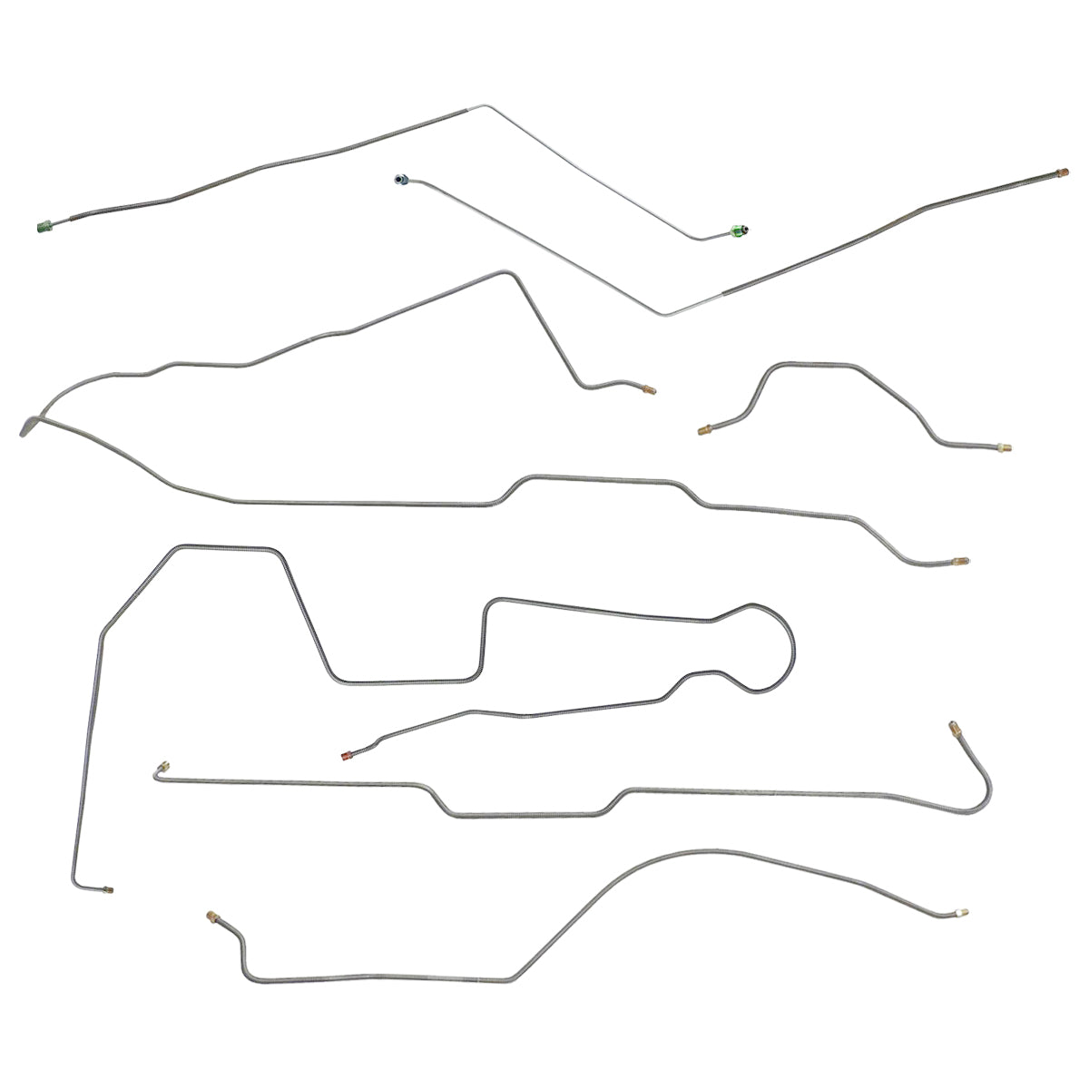 1980-82 Jeep CJ-5 AMC 20 Narrow Axle Complete Power Brake Line Kit 7pc, Stainless