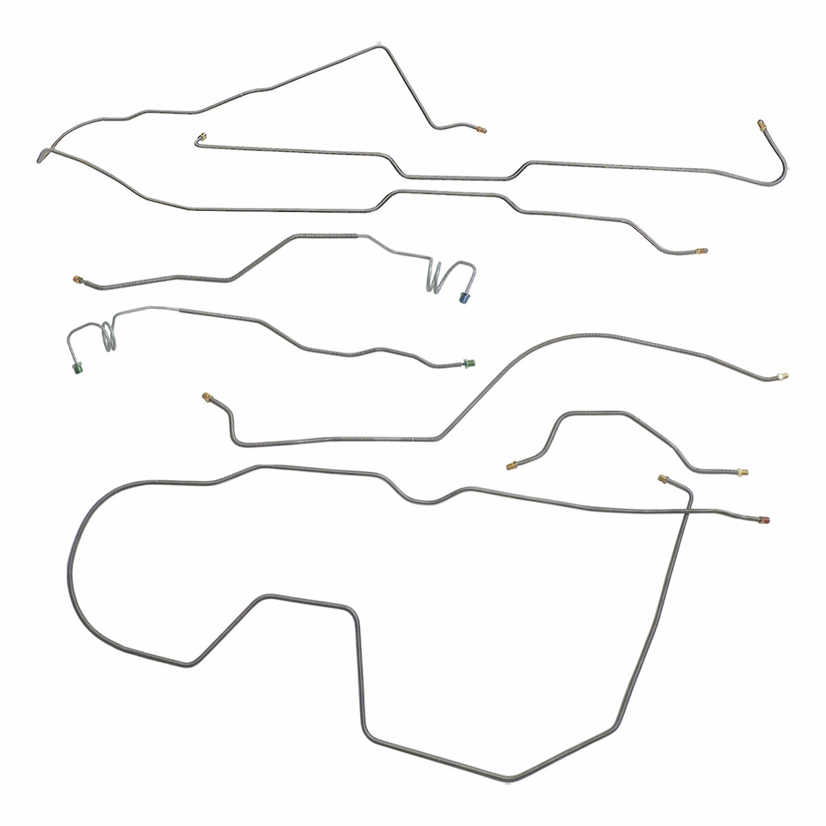 1980-81 Jeep CJ-7 Standard Brake Line Kit 7pc, Narrow Axle Model 20, Standard Trans, Stainless