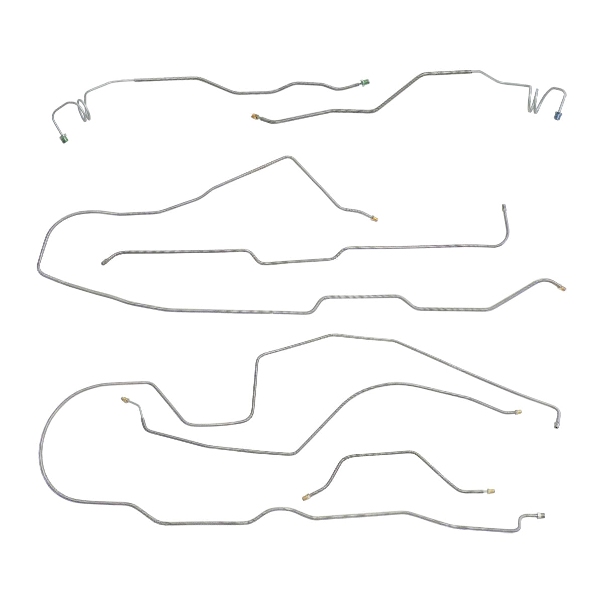1982 Jeep CJ-7 Wide Axle Model 20, Standard Transmission Complete Manual Brake Line Kit 7pc Stainless