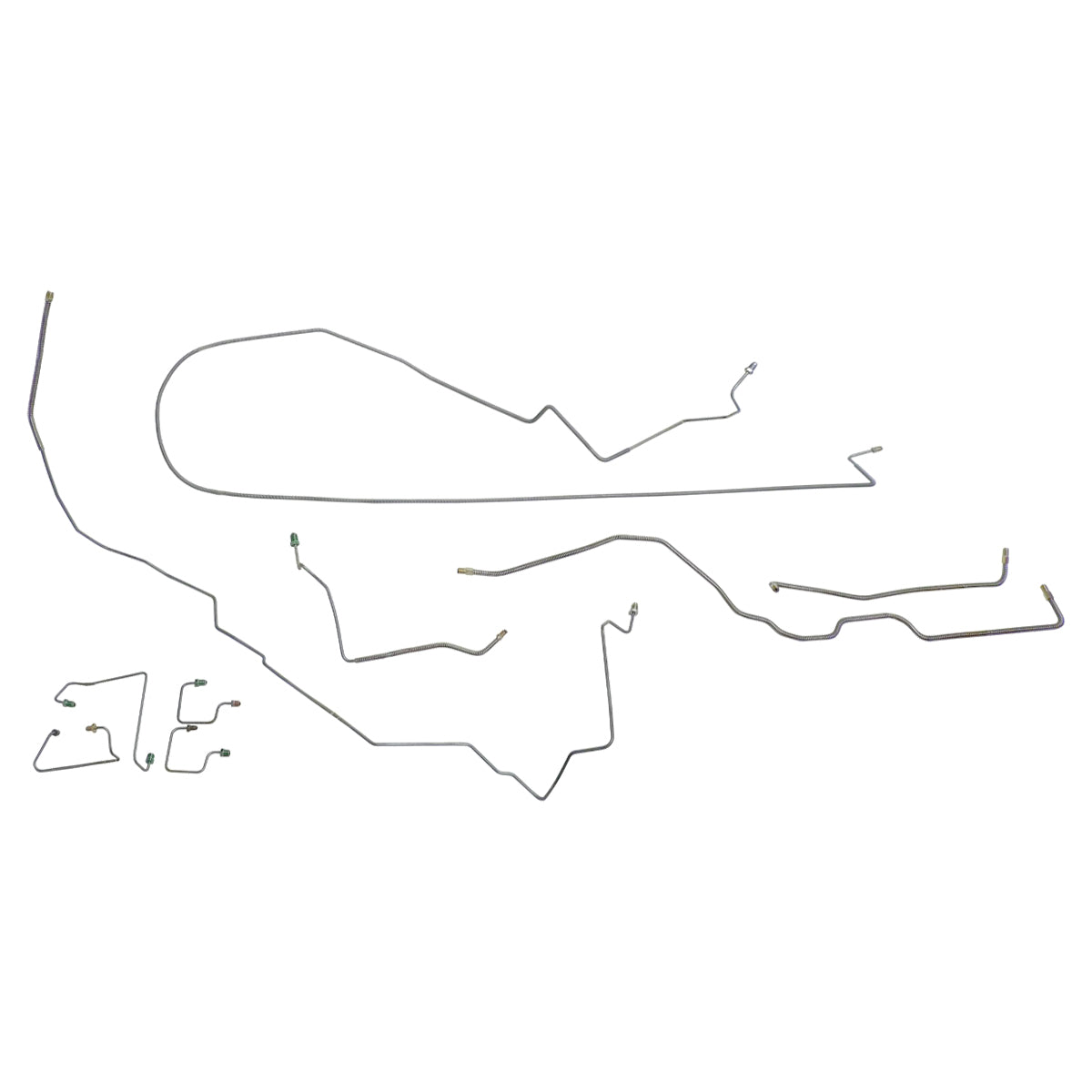 1995-96 Jeep Grand Cherokee 4WD Without ABS Complete Disc Brake Line Kit 10pc, Stainless