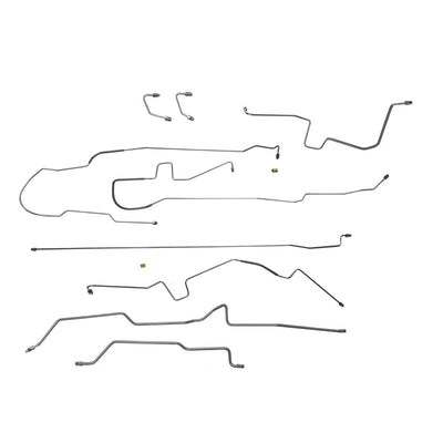 1996-06 Jeep Wrangler TJ, LJ Non-ABS, Rear Drum Complete Brake Line Kit 10pc, Stainless
