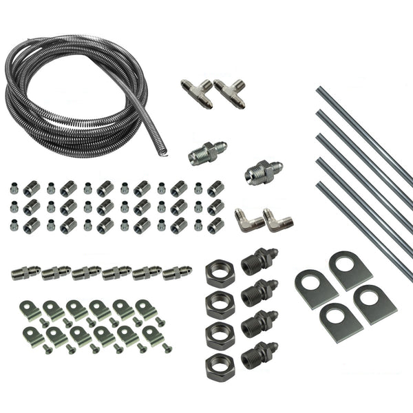 DIY Brake Plumbing Kit With Tube -AN Fittings Short Thru Frames And Hardware Stainless