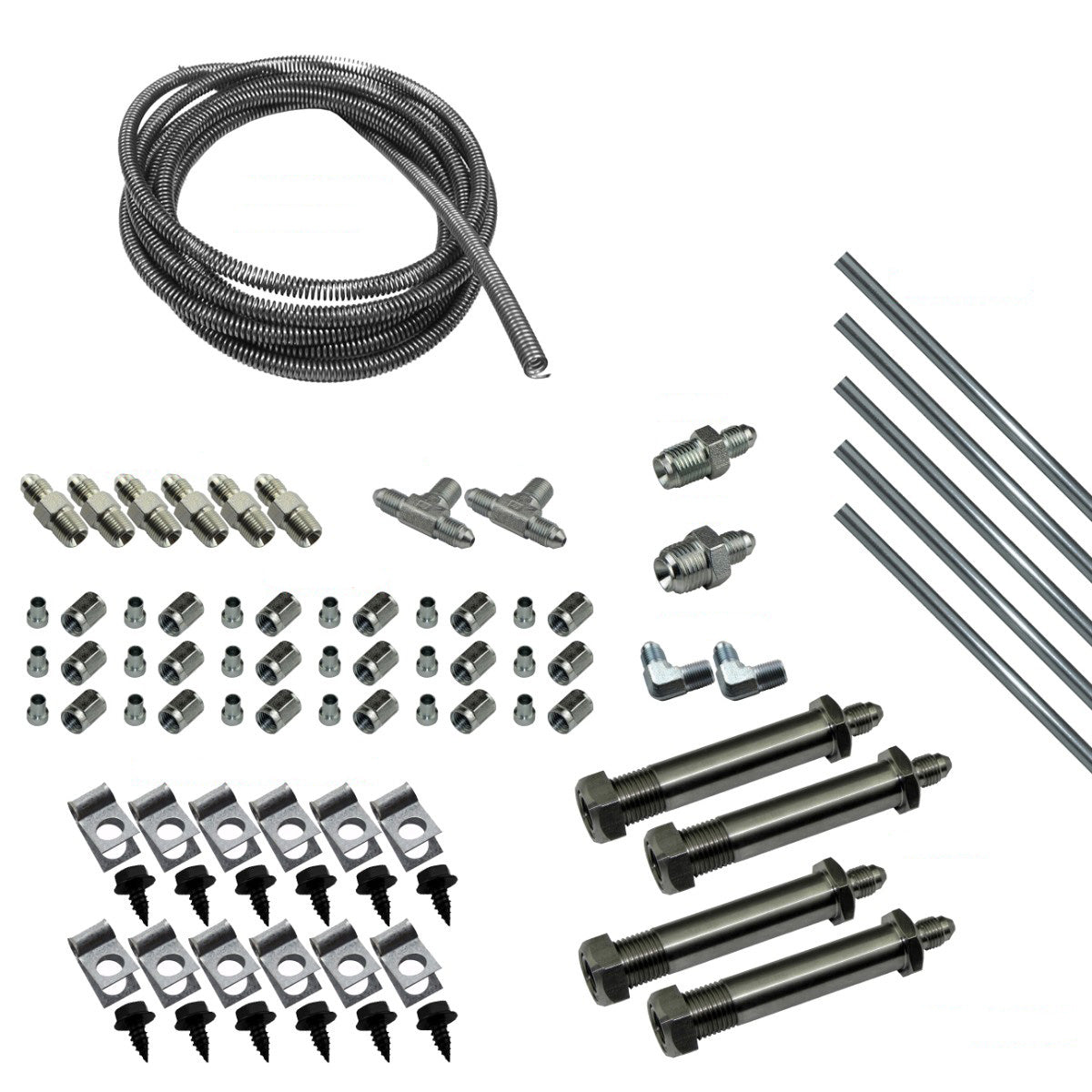 DIY Brake Plumbing Kit With Tube -AN Fittings Thru Frames And Hardware OE Steel