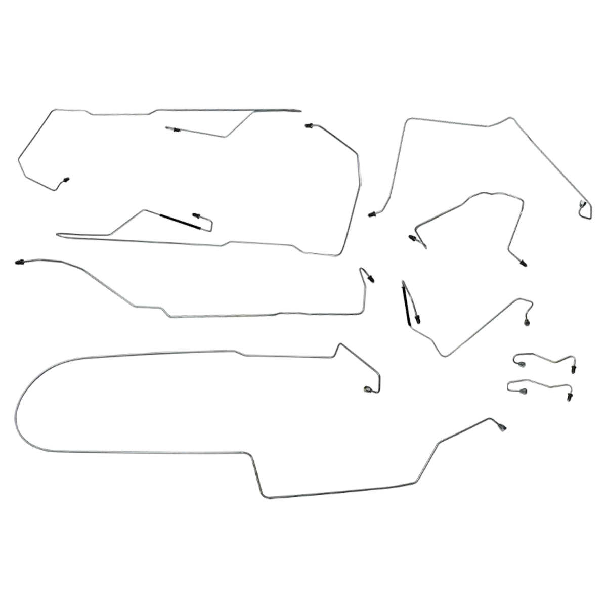 1992-94 Land Rover Defender 110 Five-Door North American Spec. Four-Wheel Power Disc Brake Line Kit 9pc, Stainless