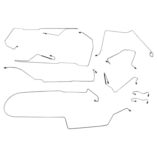 1992-94 Land Rover Defender 110 Five-Door North American Spec. Four-Wheel Power Disc Brake Line Kit 9pc, Stainless