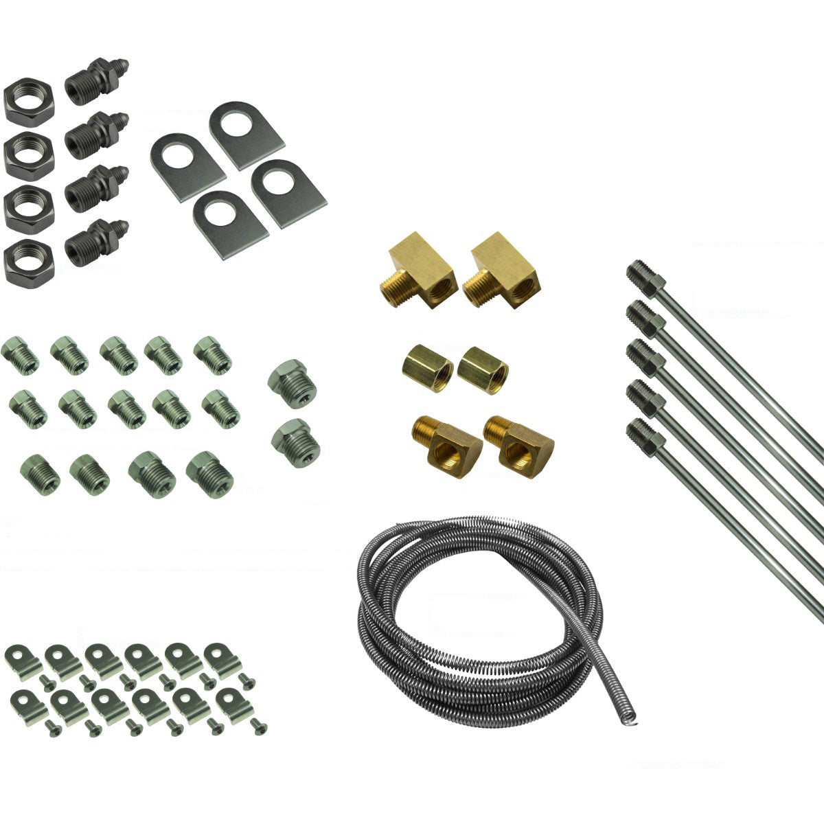 DIY Brake Plumbing Kit With Tube Short Thru Frame Fittings And Hardware Stainless