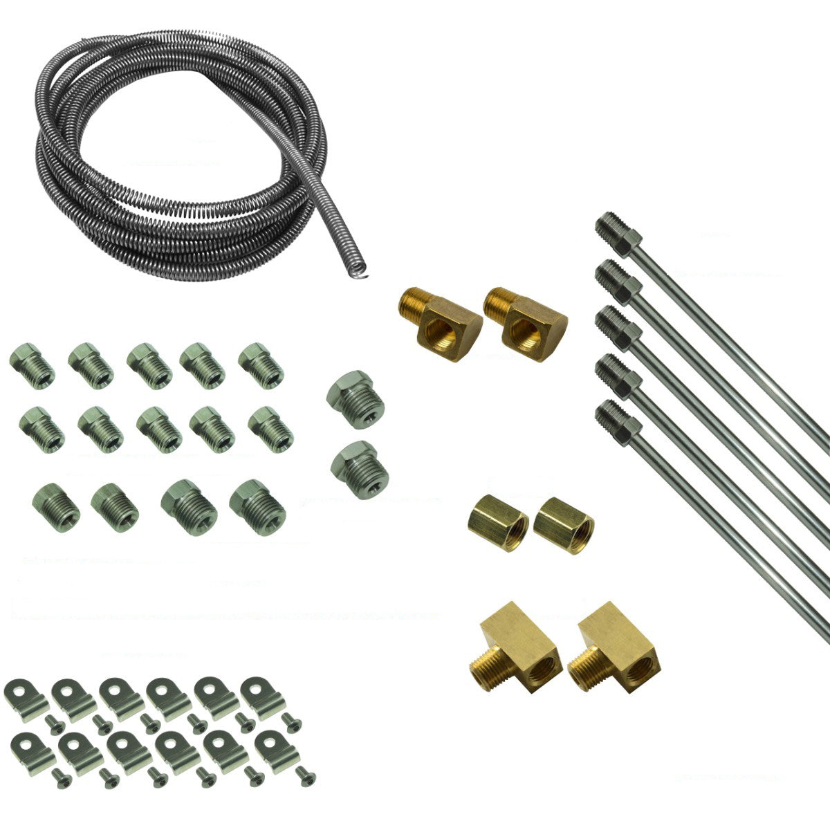 DIY Brake Plumbing Kit With Tube And Thru Frame Hardware Stainless