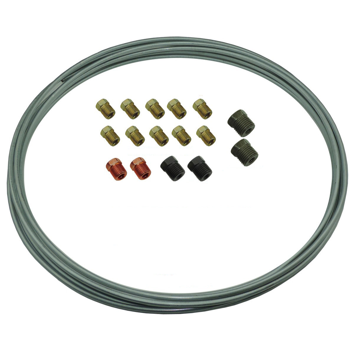DIY Brake Plumbing Kit With Coil Of 3/16" Tube And Fittings OE Steel