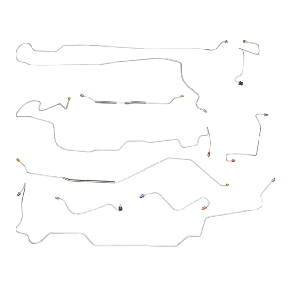 1968-69 Mercury Cyclone Manual Drum Brake Line Kit 9pc, Stainless