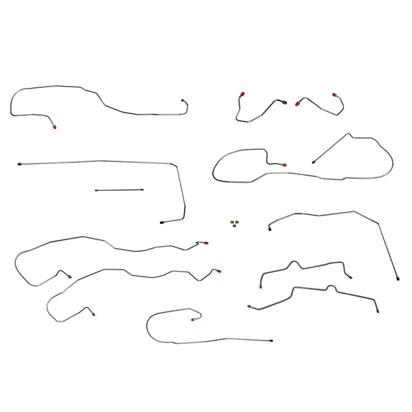 2000-07 Chevrolet GMC Suburban Avalanche Yukon XL 4WD 1/2-Ton, Valve at M/C, Complete Brake Line Kit 12pc, Stainless