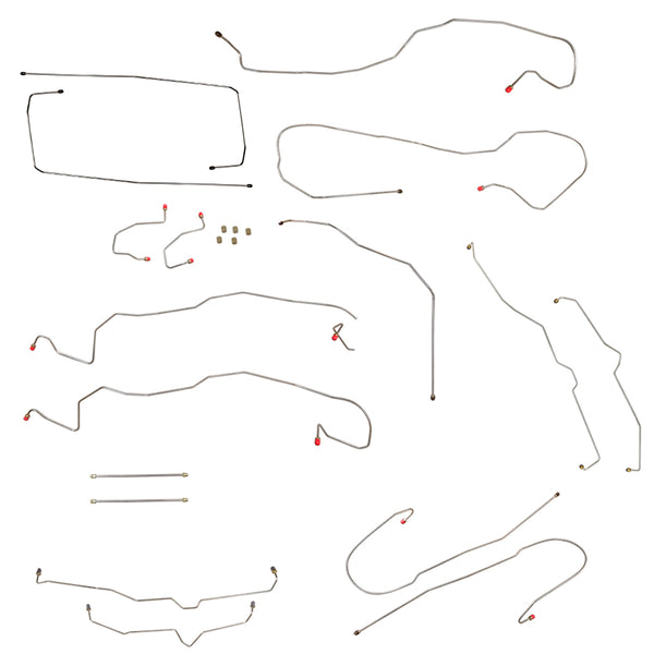 2000-07 Chevrolet GMC Cadillac Tahoe Avalanche Yukon Suburban Escalade 4WD 1500 Valve at M/C & Traction Control Complete Brake Line Kit 12pc Stainless