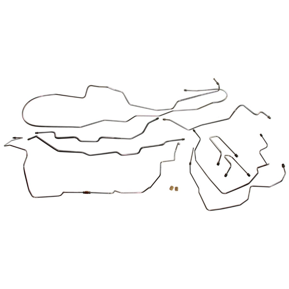 1995-99 Chevrolet GMC Truck 4WD 2500-3500 All Cabs & Beds Single & Dual Rear Wheel Rear Drum Complete Brake Line Kit 13pc, Stainless