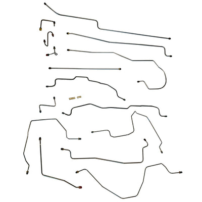 1990-94 Chevrolet GMC Truck 1/2-Ton 4WD Std & Ext.Cab Long & Short Bed Rear Drum Brake Line Kit 17pc, Stainless