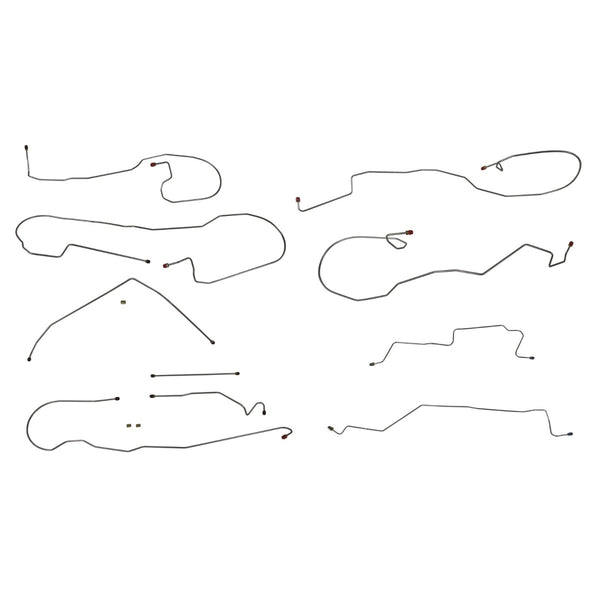 2005-06 (2007 Classic) Chevrolet GMC 1500 (Non-HD) 4WD Std. Cab Short Or Long Bed Rear Drum ABS Complete Brake Line Kit 10pc, Stainless