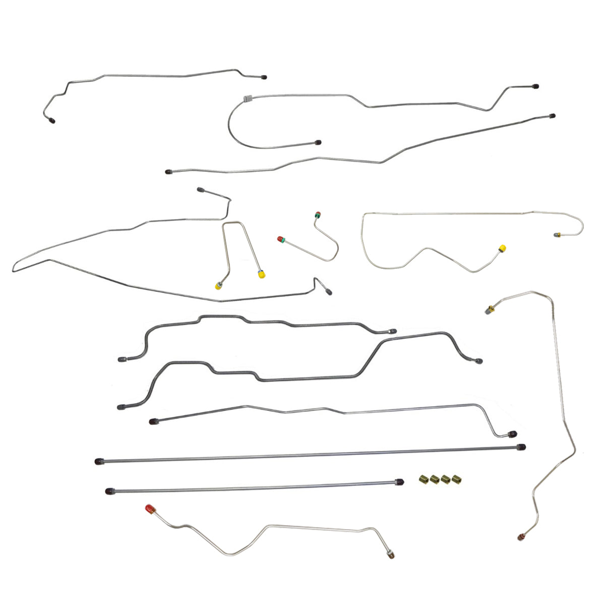 1995-98 Chevrolet GMC Truck 2WD 1500 Std & Ext. Cab Short & Long Bed ABS Complete Brake Line Kit 14pc, Stainless