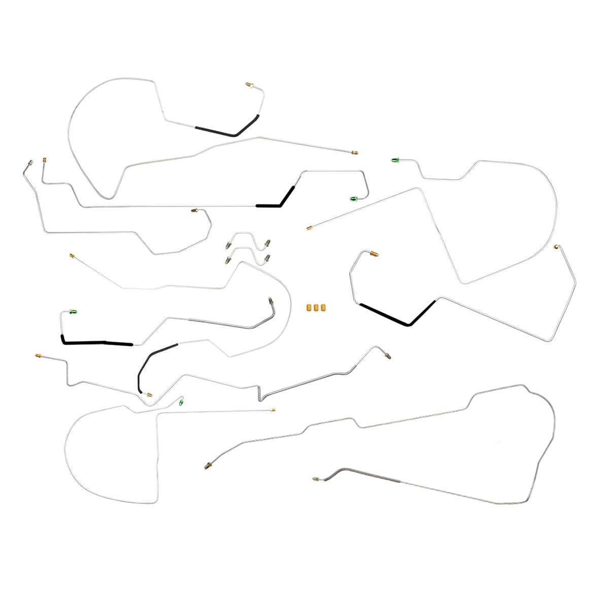 1996-99 Oldsmobile 88, 1996 Regency Front Disc/Rear Drum with ABS & Traction Control (Side of ABS) Complete Brake Line Kit 13pc Stainless