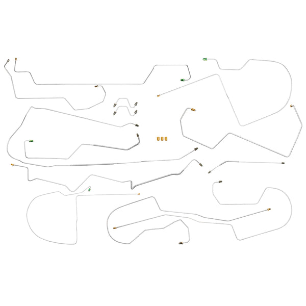 1996-99 Oldsmobile 88, 1996 Regency Front Disc/Rear Drum with ABS & Traction Control (Side of ABS) Complete Brake Line Kit 13pc Stainless