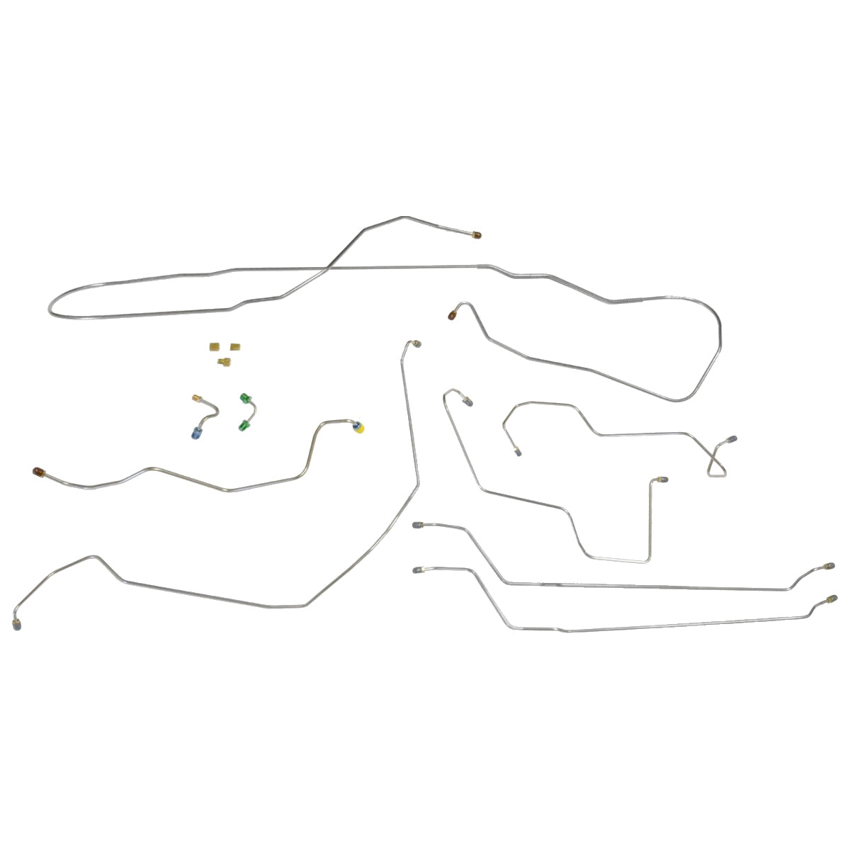 1964-65 Oldsmobile Cutlass/442/F85 Convertible (Conversion Kit Upgrade) w/Valve at M/C Power Disc Brake Conversion Lines 12pc, Stainless