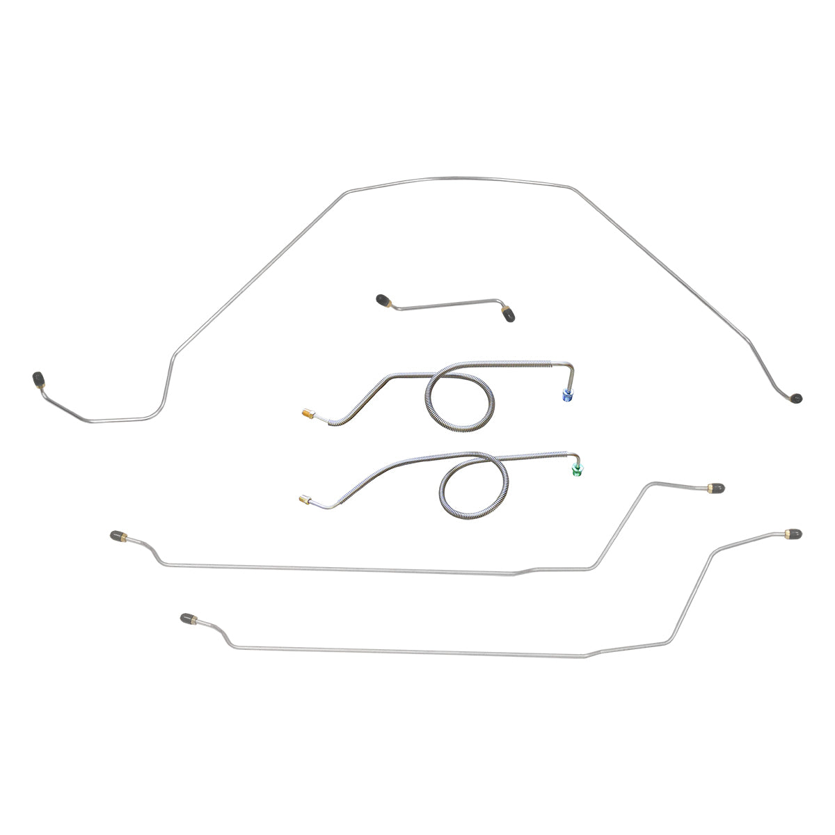 1964 Oldsmobile Cutlass 442 F85 Complete Power Disc Conversion Brake Line Kit 7pc, Convertible (Block in Stock Location), Stainless