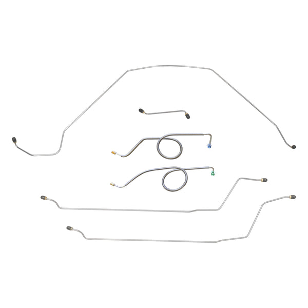 1964 Oldsmobile Cutlass 442 F85 Complete Power Disc Conversion Brake Line Kit 7pc, Convertible (Block in Stock Location), Stainless