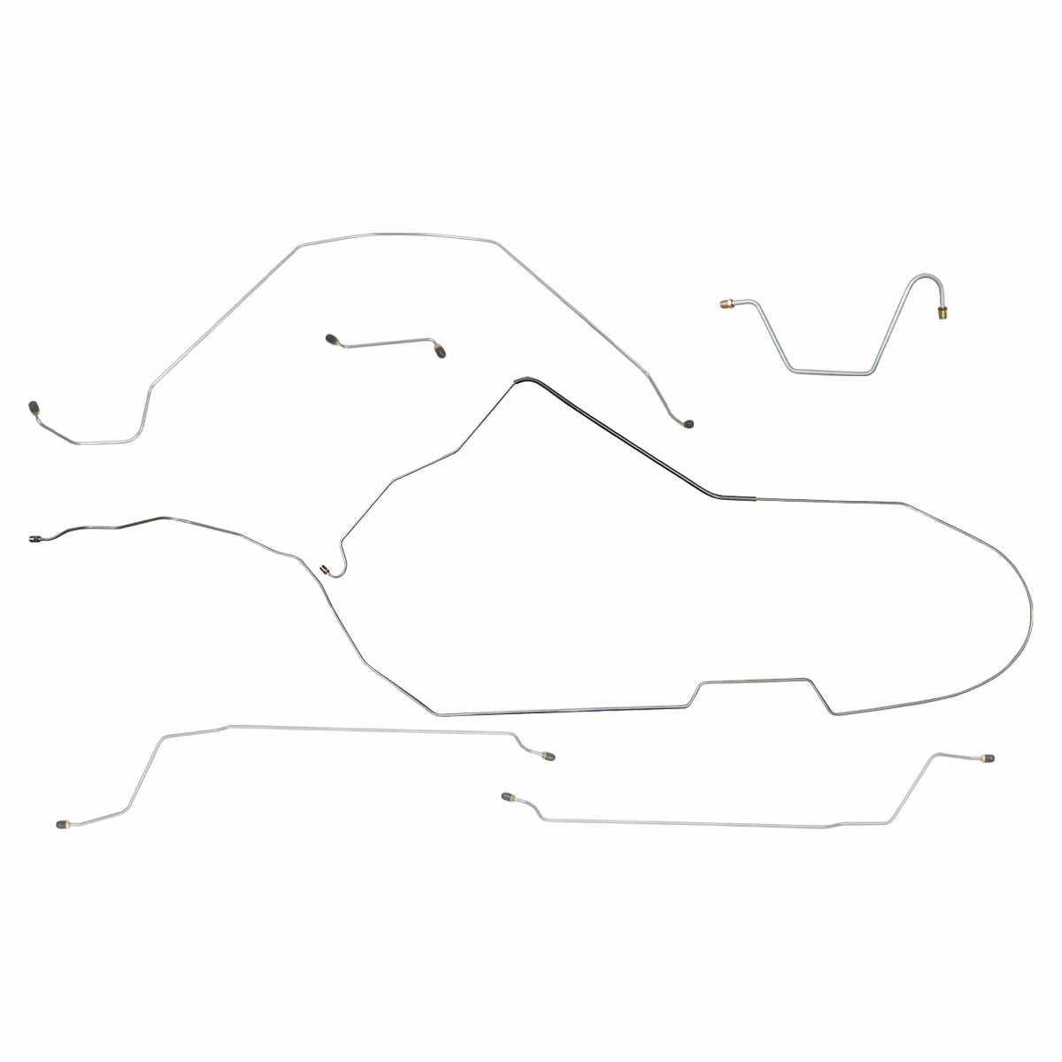1965 Oldsmobile Cutlass/F85 Hardtop Manual Drum Brake Line Kit 6pc, Stainless