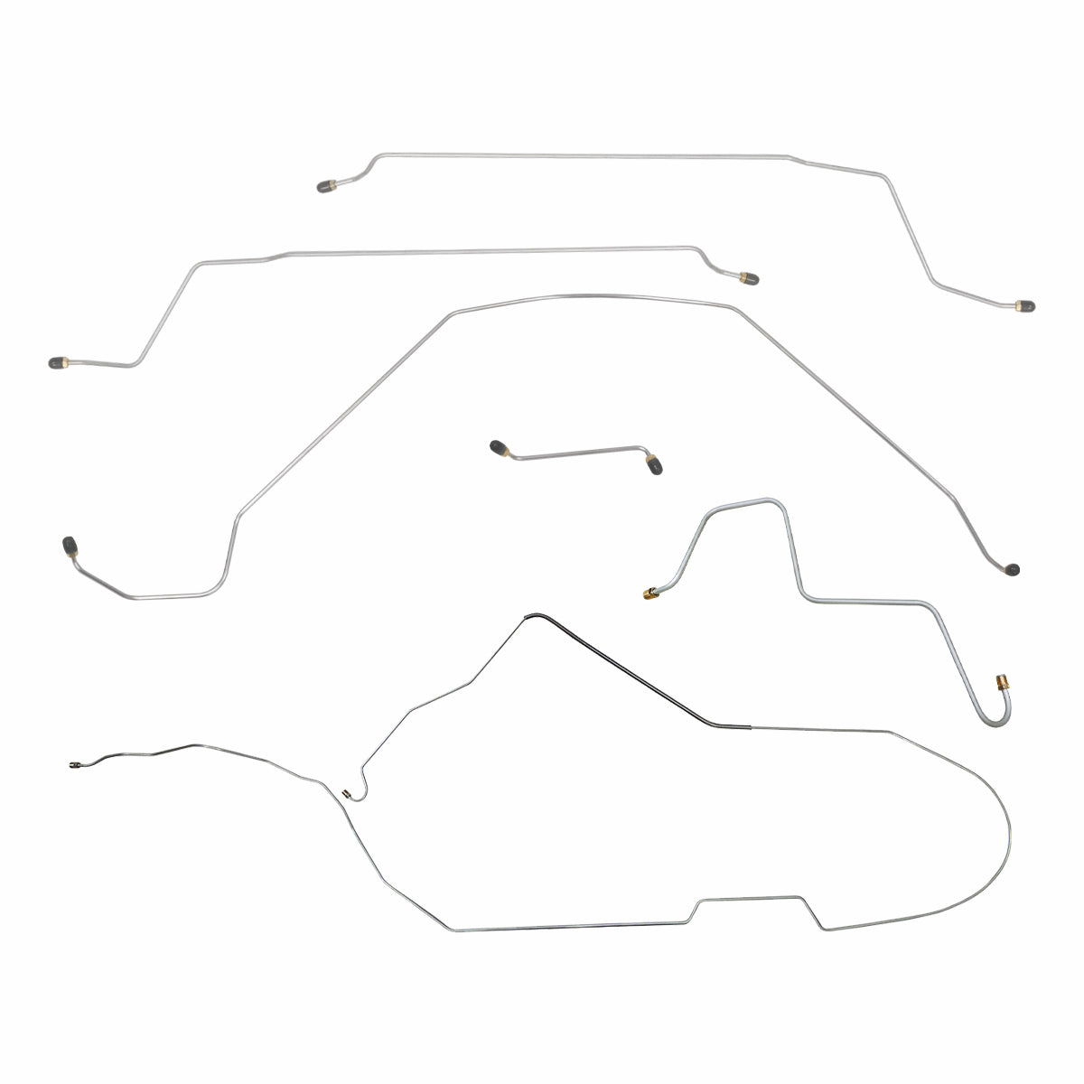 1965 Oldsmobile Cutlass/F85 Hardtop Power Drum Brake Line Kit 6pc, Stainless