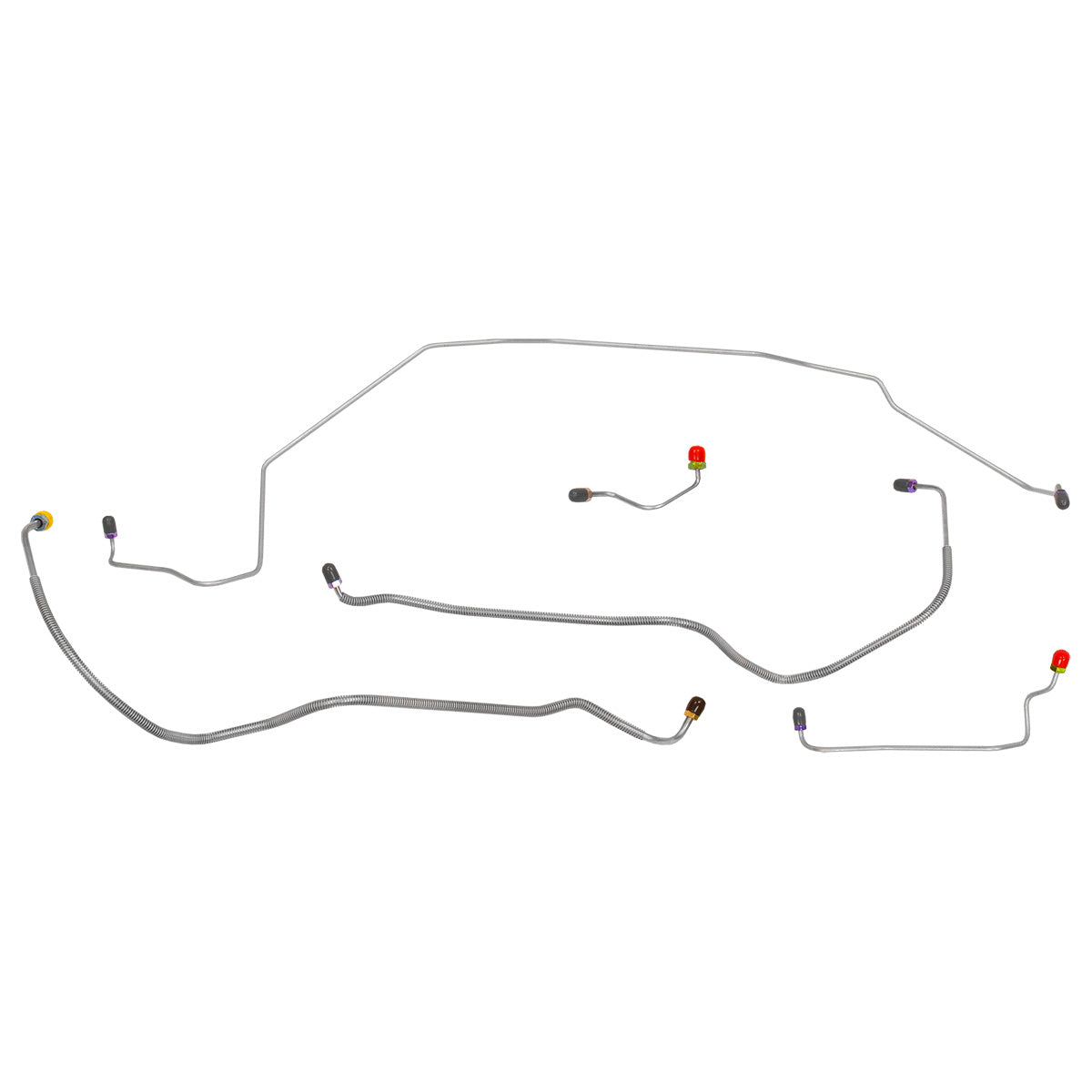 1970 Oldsmobile Cutlass 442 F85 Power Disc Front Brake Line Kit 5pc, Stainless