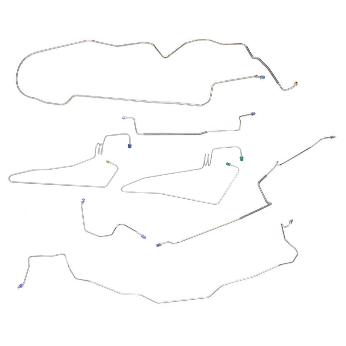 1979-85 Oldsmobile/Buick Toronado/Riviera Four-Wheel Power Disc Brake Line Kit 7pc, Stainless
