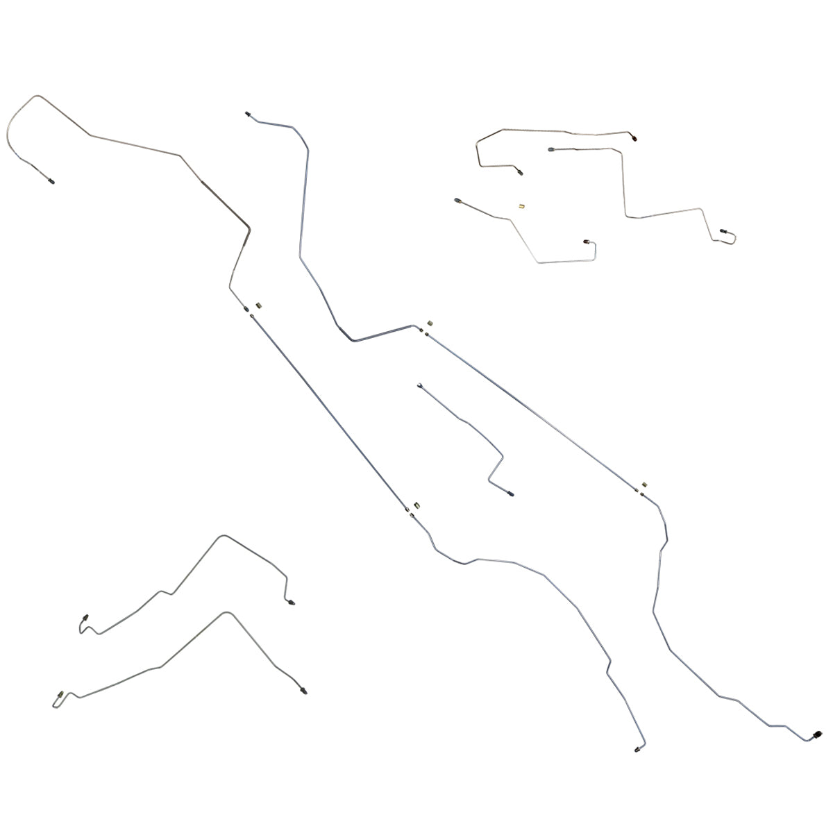 1999-05 Pontiac Grand Am GT SE 2000-04 Oldsmobile Alero, Front Disc Rear Drum or Four-Wheel Disc, ABS (Top of ABS) Complete Brake Line Kit 12pc, Stainless