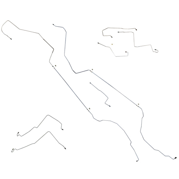 1999-05 Pontiac Grand Am GT SE 2000-04 Oldsmobile Alero, Front Disc Rear Drum or Four-Wheel Disc, ABS (Top of ABS) Complete Brake Line Kit 12pc, Stainless