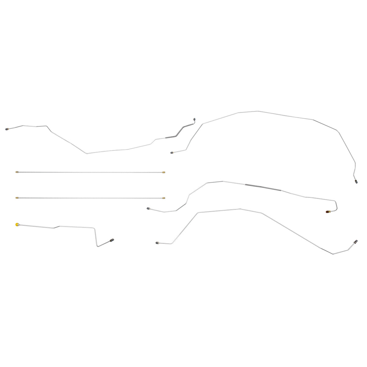 1999-00 Pontiac Grand Am GT/SE Front Disc/Rear Drum w/ABS (Side of ABS) 3/16" F to R Brake Lines 3pc, Stainless