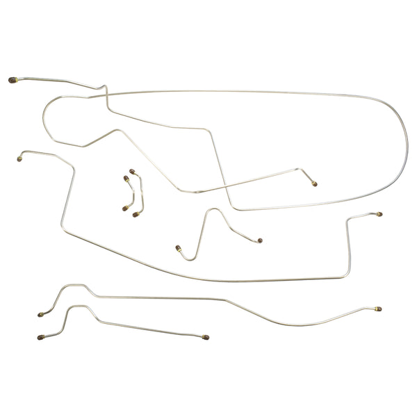 1963-64 Pontiac Bonneville (Rear of Crossmember Routing) Manual Drum Brake Line Kit 7pc Stainless