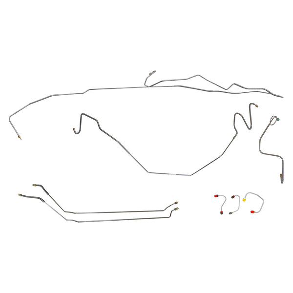 1967 Pontiac Firebird w/One-Piece F to R Manual Disc Brake Line Kit 8pc, Stainless