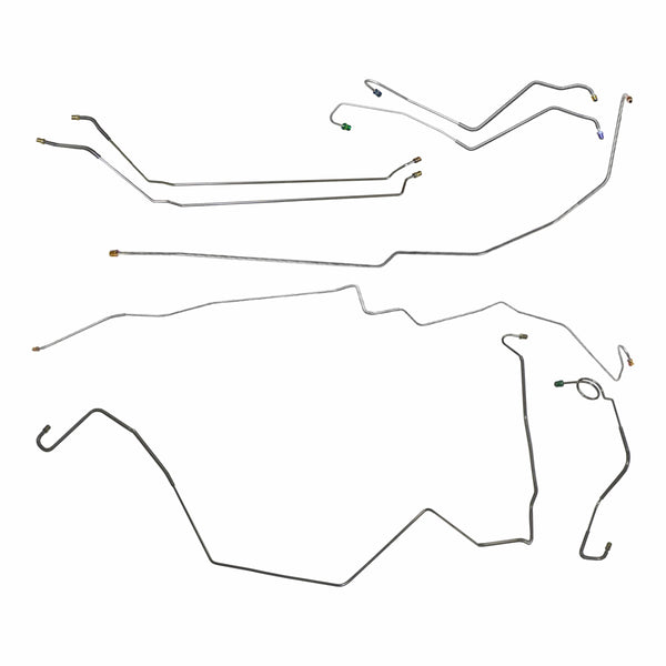 1967 Pontiac Firebird w/Two-Piece F to R Power Disc Brake Line Kit 9pc, Stainless
