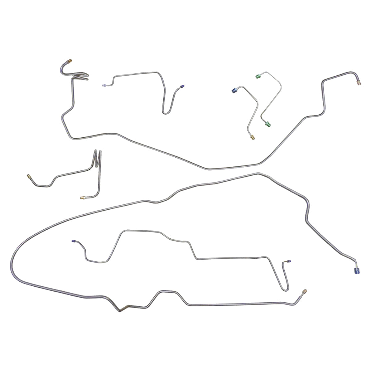 1981 Pontiac Firebird TA Without Sway Bar Four-Wheel Power Disc Brake Line Kit 7pc, Stainless