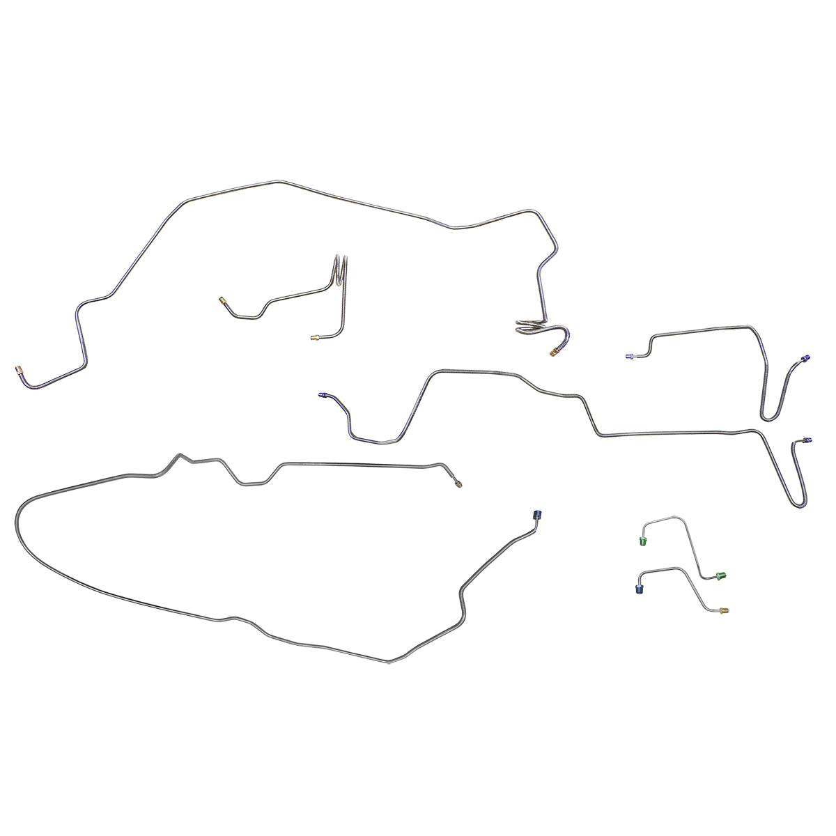 1981 Pontiac Firebird/TA w/Sway Bar Four-Wheel Power Disc Brake Line Kit 7pc, Stainless