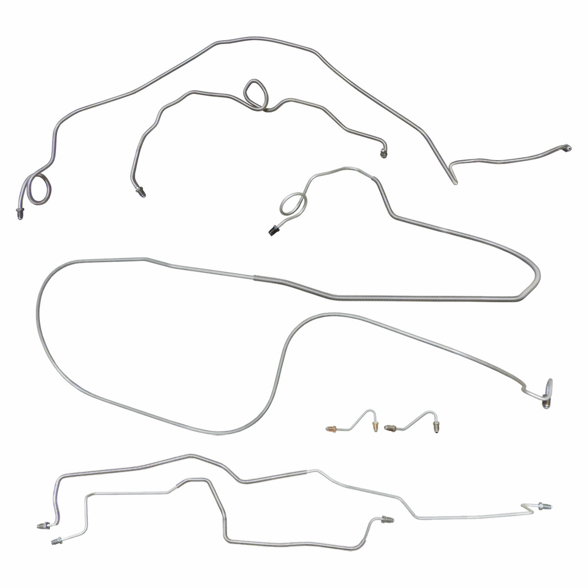 1986-89 Pontiac Firebird/TA w/Metric Fittings Power Disc Complete Brake Line Kit 7pc, Stainless
