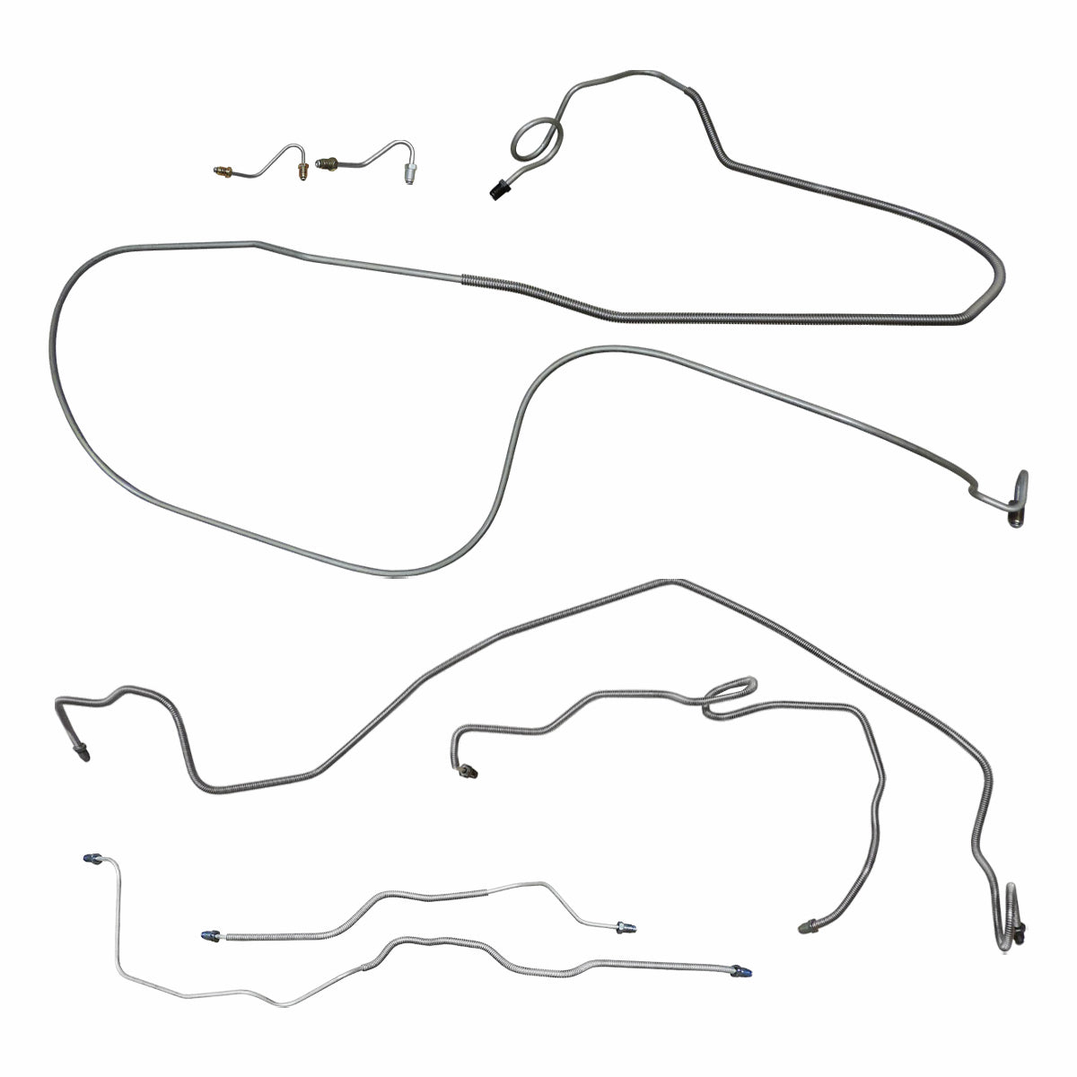1990-92 Pontiac Firebird/TA w/Metric Fittings Four-Wheel Power Disc Brake Line Kit 7pc, Stainless