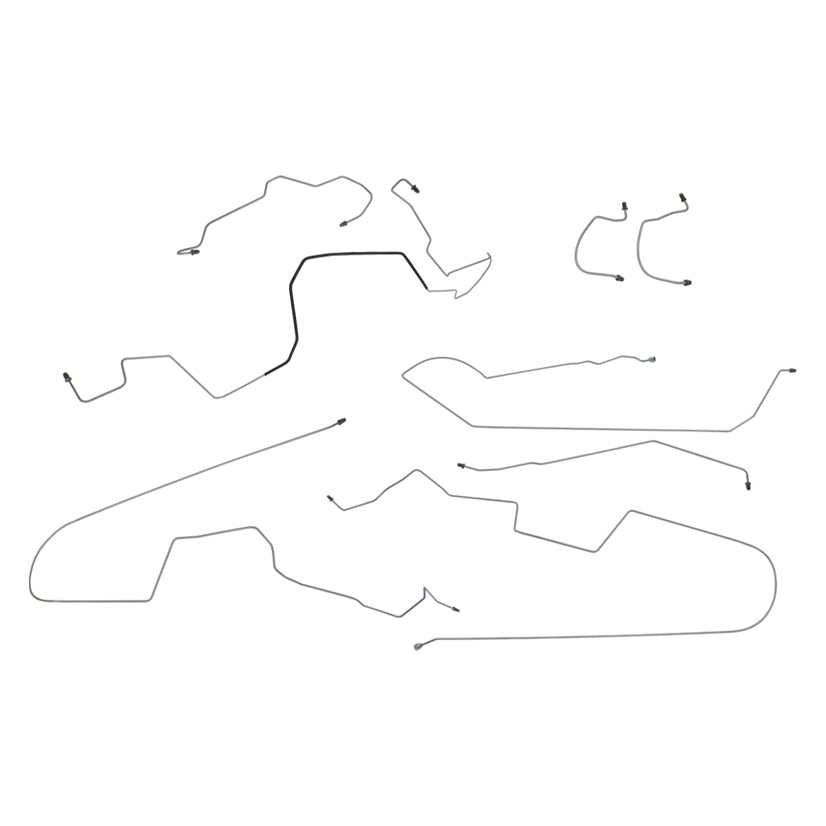 2004-08 Pontiac Grand Prix Four-Wheel Disc w/ABS Complete Brake Line Kit (w/o Flex) 8pc, Stainless