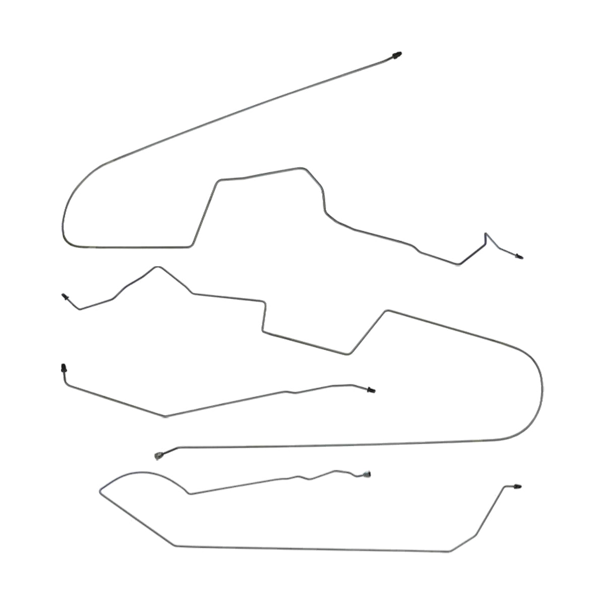 2004-08 Pontiac Grand Prix Four-Wheel Disc w/ABS Mid-Chassis Brake Line Kit (w/o Flex) 4pc, Stainless