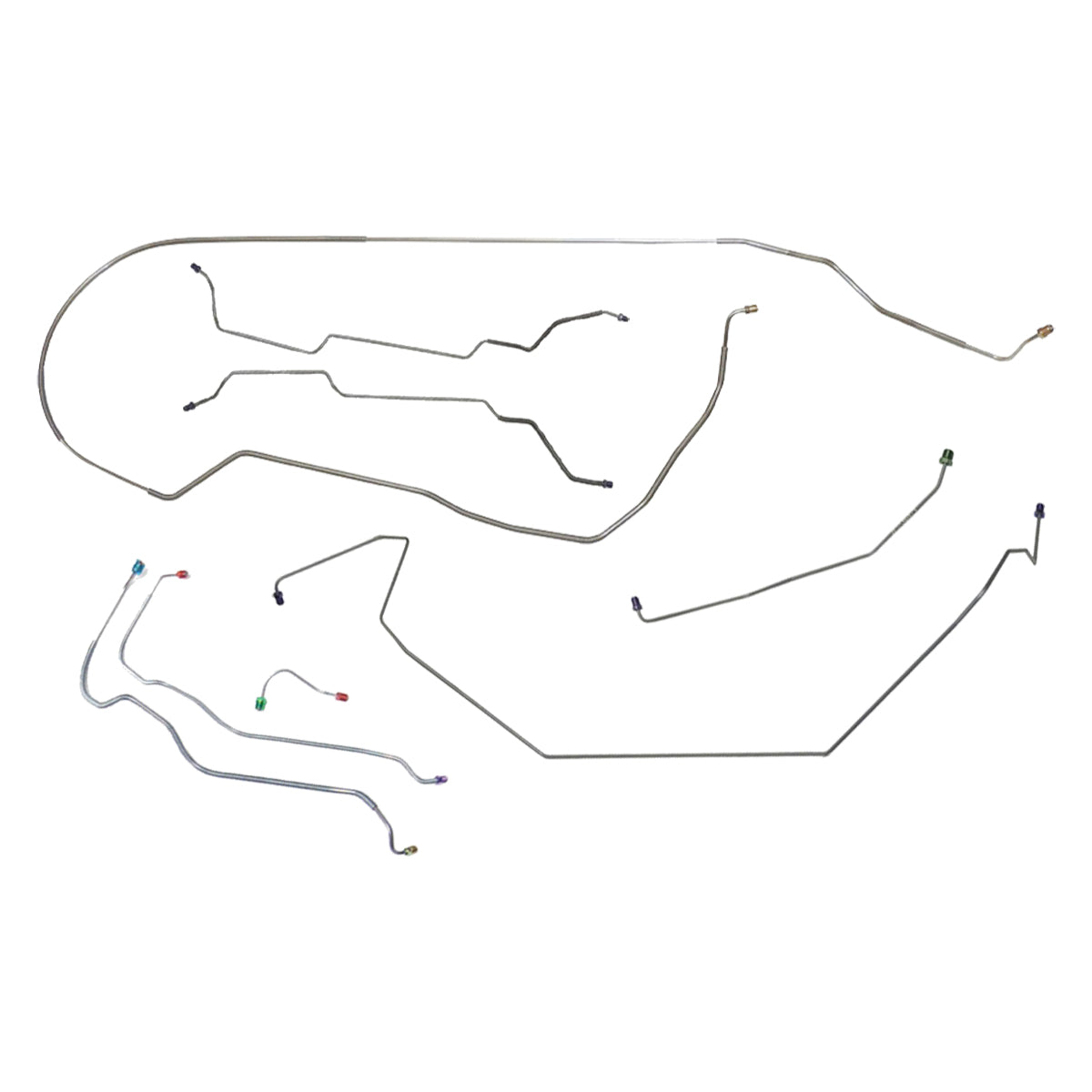 1969 Pontiac Grand Prix Power Disc Brake Line Kit 8pc, Stainless