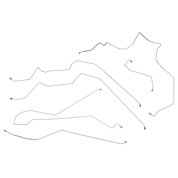 1990-96 Pontiac Grand Prix Four-Door Four-Wheel Disc w/o ABS Complete Brake Line Kit 6pc, Stainless