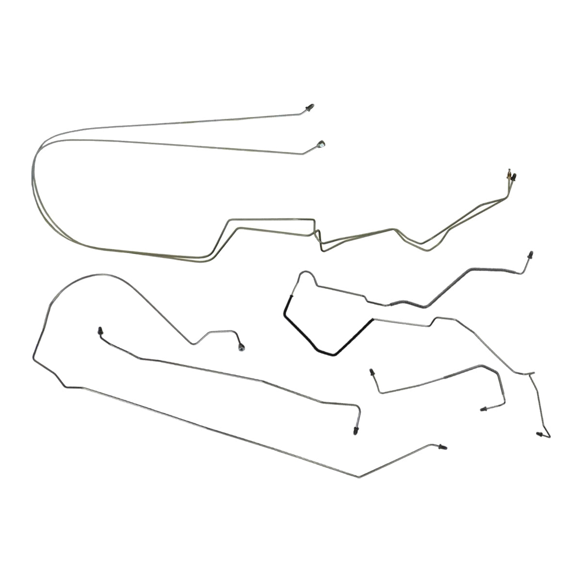 1997-03 Pontiac Grand Prix Four-Wheel Disc w/o ABS Complete Brake Line Kit 6pc, Stainless