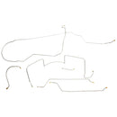 1965 Pontiac GTO Tempest LeMans Complete Manual Drum Full Brake Line Kit 6pc, V8, Conv, Side Port M/C (Less Common), Stainless