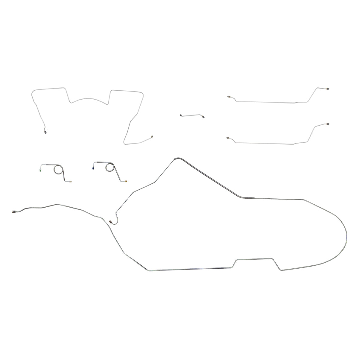 1965 Pontiac GTO Tempest LeMans Complete Manual Disc Conversion Brake Line Kit 7pc, HDT, (Block in Stock Location), Stainless