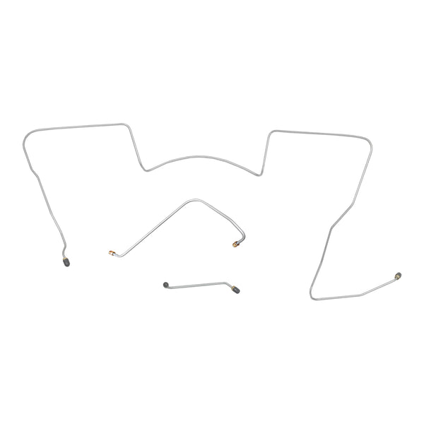 1965 Pontiac GTO/Tempest/LeMans 6CYL w/Side Port M/C Power Drum Front Brake Line Kit 3pc, Stainless
