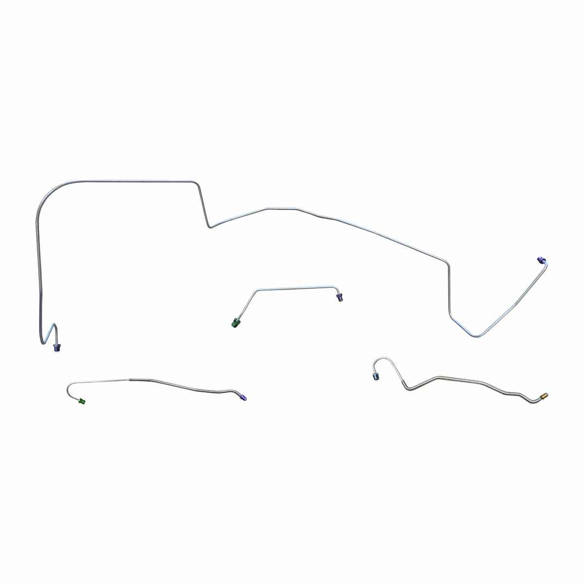 1967 Pontiac GTO Tempest LeMans Complete Manual Drum Brake Line Kit 7pc, V8, Conv, Manual Trans, Stainless
