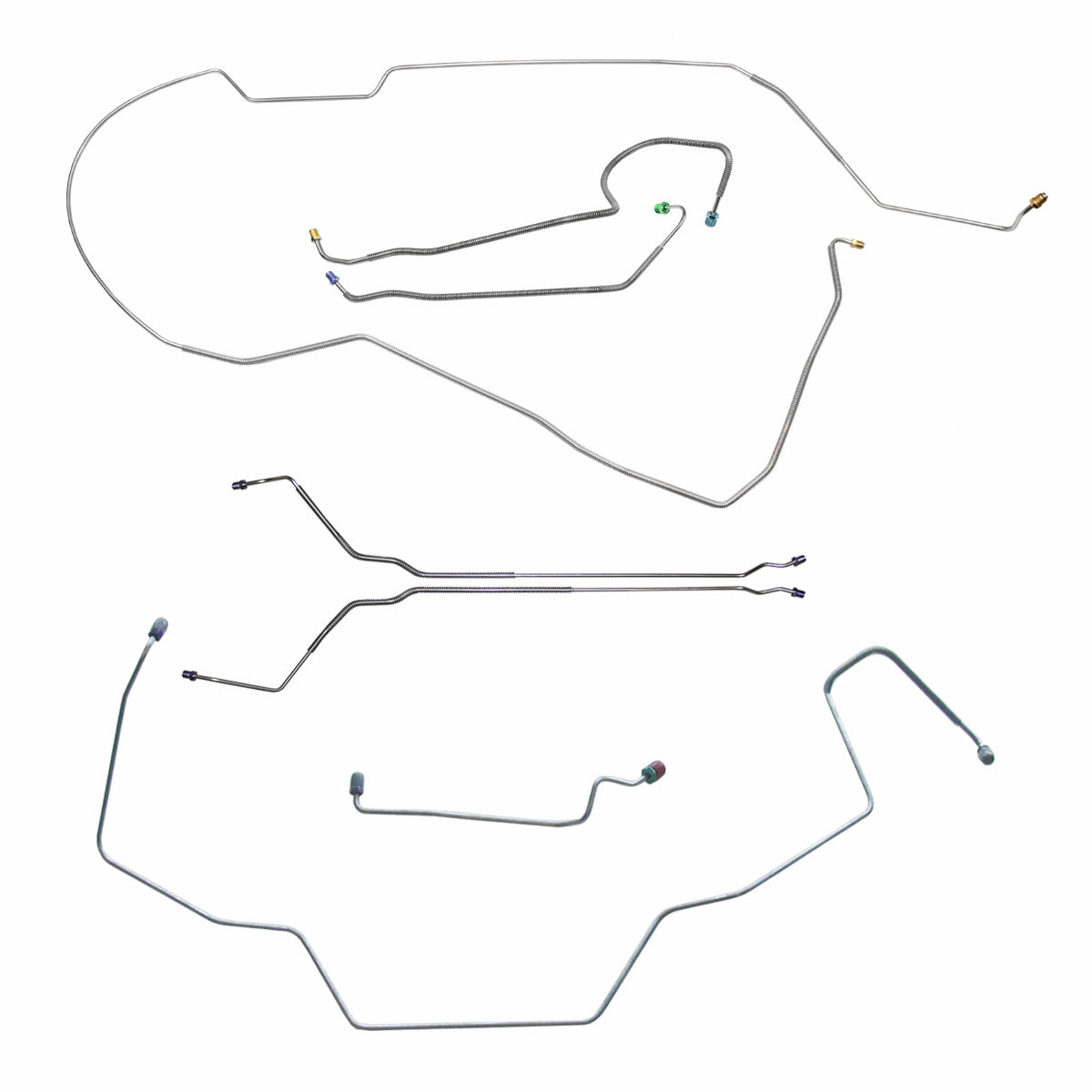 1968 Pontiac GTO Tempest LeMans Hardtop Manual Disc Brake Line Kit 8pc, Stainless